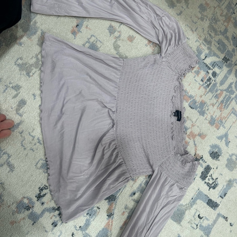 American Eagle Light Purple Smocked Top